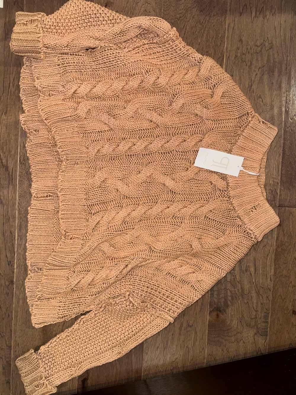 Anthropologie Chunky Cable Sweater - Camel - Picture 3 of 5